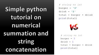 Tutorial Python variable summation and concatenation #python #concatenation #summation #variable