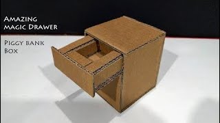 How to Make Amazing Magic Drawer Piggy Bank Box With Cardboard