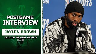 Jaylen Brown CREDITS Heat Response in Game 2 | Celtics Postgame Interview