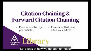 Introduction to Citation Chaining