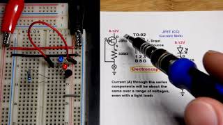 J310 JFET current sink providing fixed current for LEDs circuit learning electronics shorts 46