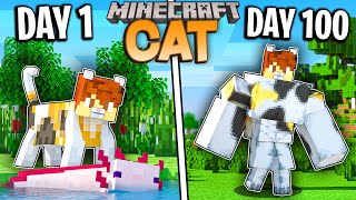 I Survived 100 Days as a CAT in Minecraft