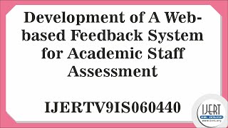 Development of A Web-based Feedback System for Academic Staff Assessment