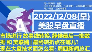 美股直播12/08[早盘] 市场进行 故事线转换, 静候最后一批数据 和 美联储 | 最终转折点在哪儿? 现在大盘技术面怎么看? 周四新闻总汇