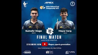 Sumehr Mago vs Mayur Garg Final Indian National Pool Championship Boys U-21