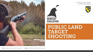 AHE 2022- Webinar #22 - Public Land Target Shooting