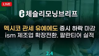 [체슬리모닝브리프] 멕시코 관세 유예에도 증시 하락 마감...ism 제조업 확장전환. 팔란티어 실적[25/02/04]