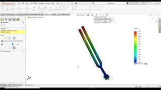 Vibrational analysis on a tuning fork