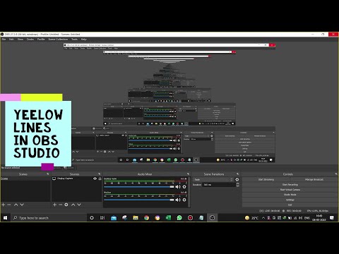 Удалить желтые линии по краям экрана в OBS Studio.