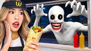 I Worked The NIGHT SHIFT In ROBLOX SCARY SHAWARMA KIOSK..
