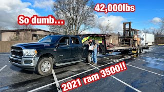 I BOUGHT A HUGE DIESEL FORKLIFT…I decided to try and haul it with my 2021 ram 3500!!