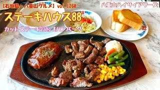 【石垣島・八重山グルメ】vol.1260 ステーキハウス88  カットステーキ230g \u0026ハンバーグ2948円