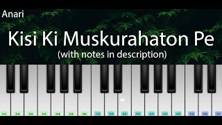 Kisi Ki Muskurahaton Pe (Anari) | Easy Piano Tutorial with Notes | Perfect Piano