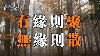 人與人之間，緣分真的很重要！有緣則聚，無緣則散【深夜讀書】