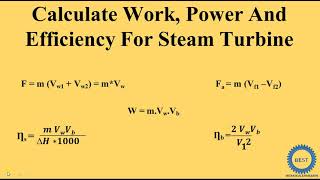 Calculate Work, Power And Efficiency For Steam Turbine