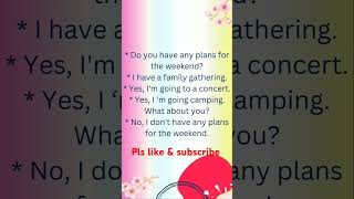 'Do you have any plans for the weekend?' common answers #shorts #spokenenglishmalayalam