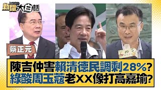 陳吉仲害賴清德民調剩28%？綠酸周玉蔻老XX像打高嘉瑜？ 新聞大白話 @tvbstalk 20230919