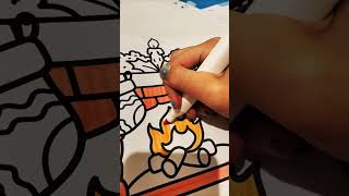 Pintando os desenhos do livro de natal