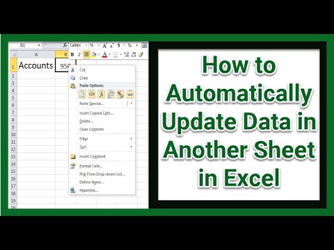 How To Automatically Update Data In Another Sheet In Excel - YouTube