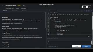 Masterchef finals | Codechef | Starters 88 | Solution | JAVA.