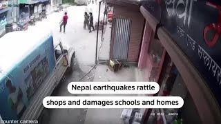 Nepal earthquakes rattle shops, damages school