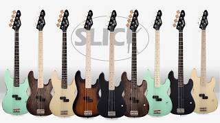 Slick SLPB Solid Ash Bass Guitar - Hand Aged, Alnico Pickup