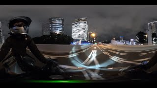 【GoPro MAX】夜の首都高をYZF-R1でゆっくりツーリング.No.1【360°高画質】