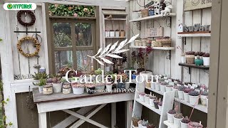 🕊Garden Tour🕊54：ヘンリーヅタが覆う手作りの多肉小屋に、色鮮やかな多肉植物が可愛らしく並ぶ、日当たりよく植物が元気に育つお庭