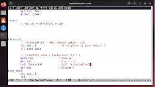 x86-64 Assembly - Factorial - Recursive Approach