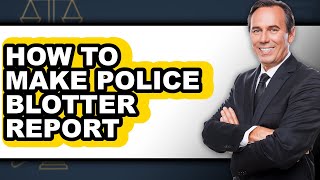 How to Make Police Blotter Report - Step by Step