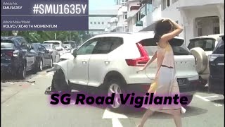 18feb2022 tiong poh road Volvo XC40 #SMU1635Y fail to keep in lane \u0026  drove into a parked bmw suv