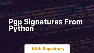 PGP signatures from Python