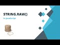 What is String.raw() in JavaScript?