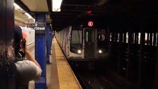 MTA New York City Subway R160 E Train enters 8 Street-NYU