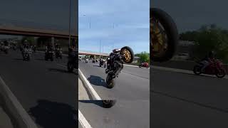 Buell Wheelie on the highways, touching the street