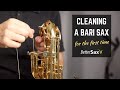 How to Swab out a Bari Sax - ⚠ Warning ⚠ the first time will be gross...