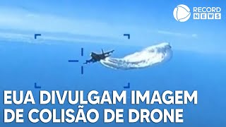 EUA divulgam imagem de colisão entre avião e drone