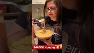 Foreigner girl trying Indian MAGGI for FIRST TIME 🍜🔥🤣 #maggi #shorts #europe