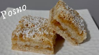 POSNA JEDNOSTAVNA SIPANA PITA SA KOKOSOM I  JABUKAMA ( VEGAN APPLE- COCONUT SQUARES)