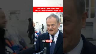 Tusk odpowiada po angielsku przed spotkaniem przywódców UE