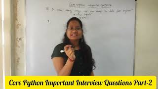 Core Python Important Questions | Important Questions | Full stack Python | @magneqsoftware6896
