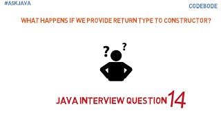 What happens if we provide return type to constructor | Java Interview Questions |Ask Java |CodeBode