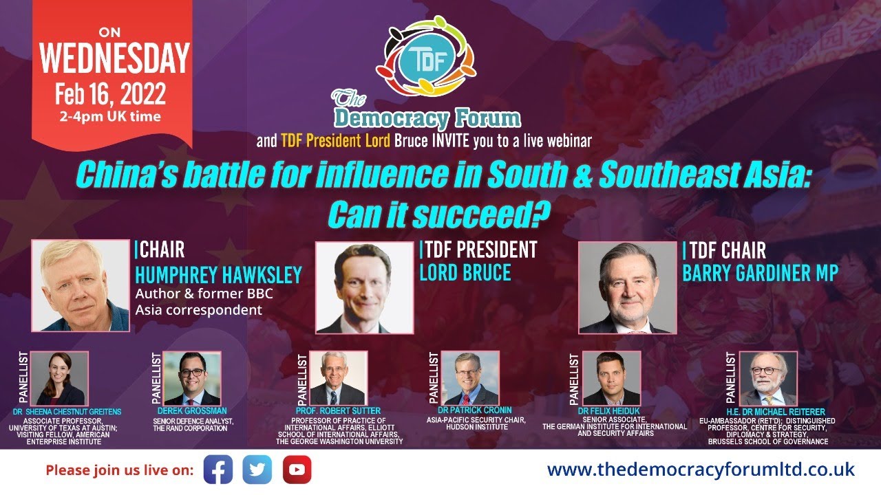 Live Webinar - China’s Battle For Influence In South & Southeast Asia ...