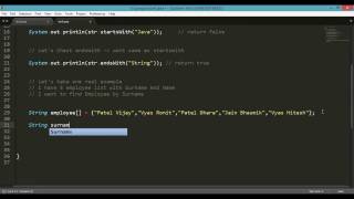 startsWith V/S endsWith String Handling : Java Program