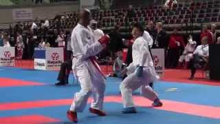 Ryutaro ARAGA of Japan vs Gokhan GUNDUZ of Turkey - 2014 World Karate Championships