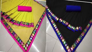 Gorgeous Chanderi Cotton Solid With Mirror Border Sarees