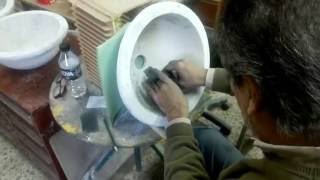 Lavabo de ceramica pintado a mano