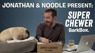 Unboxing the Dogsmas in the City SUPER CHEWER BarkBox with Jonathan \u0026 Noodle!