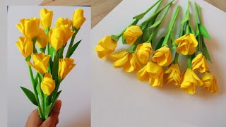 Easy and Beautiful paper Flowers | ทำดอกไม้กระดาษใส่แจกันง่ายๆ