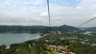 Kolej gondolowa nad Soliną - kierunek w dół: Góra Jawor - Plasza (Solina)